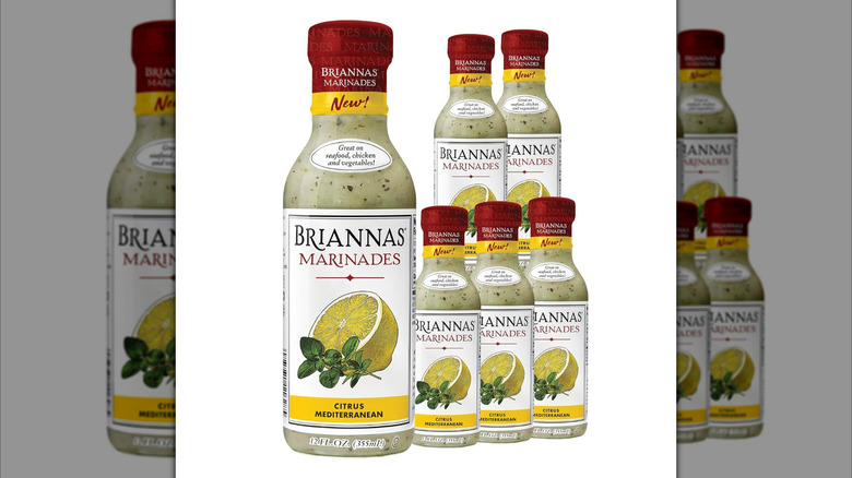 Bottles of Brianna's Brianna's Citrus Mediterranean marinade against a white background