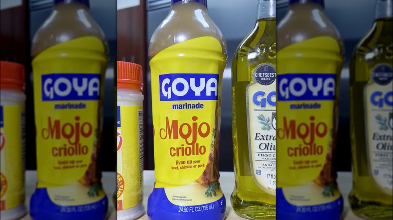 Goya mojo criollo marinade on a counter