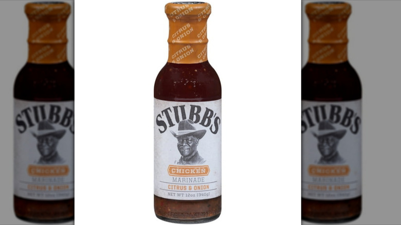 Stubb's citrus and onion chicken marinade on a white background