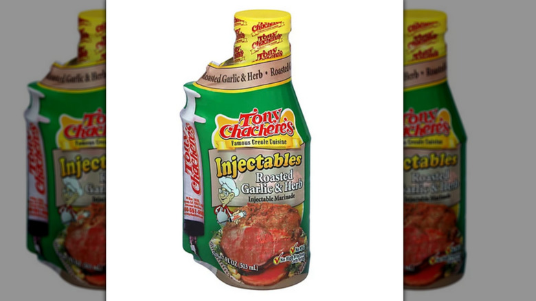 Tony Chachere's Injectables Marinade on a white background