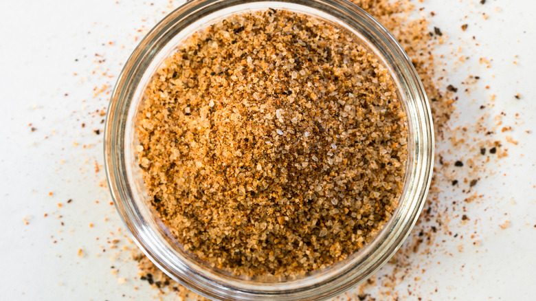 Seasoning in a small dish