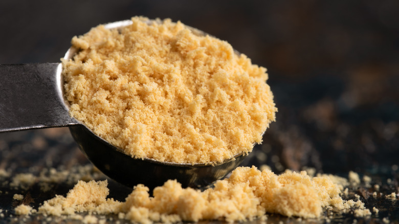 Dry mustard in a spoon