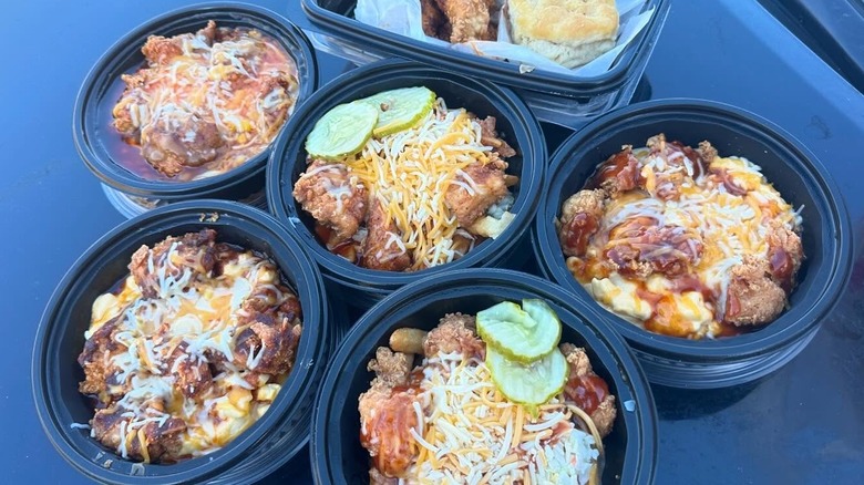 Five variations of the Loaded Fries Bowls from KFC