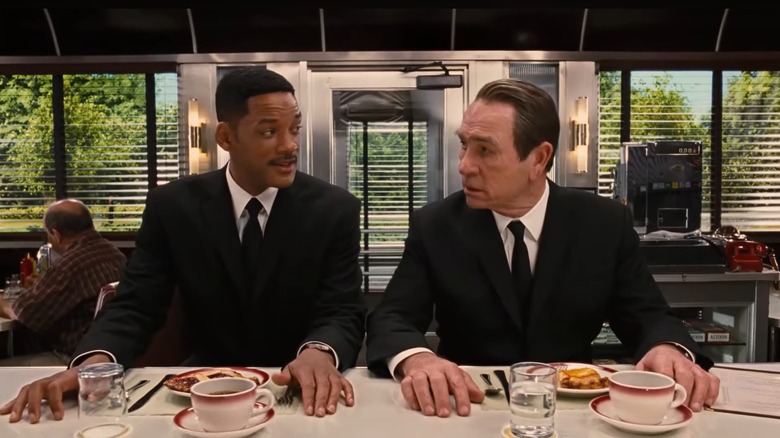 A scene from Men in Black, shot in the Wythe Diner