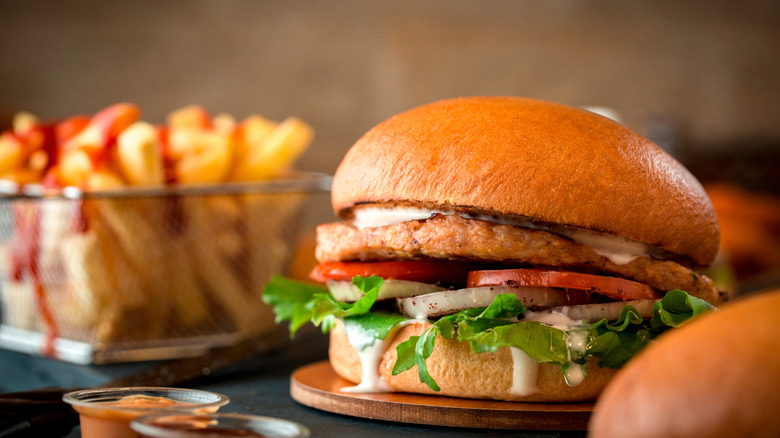 Whole wheat bun burger