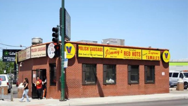 Jimmy's Red Hots stand in Chicago