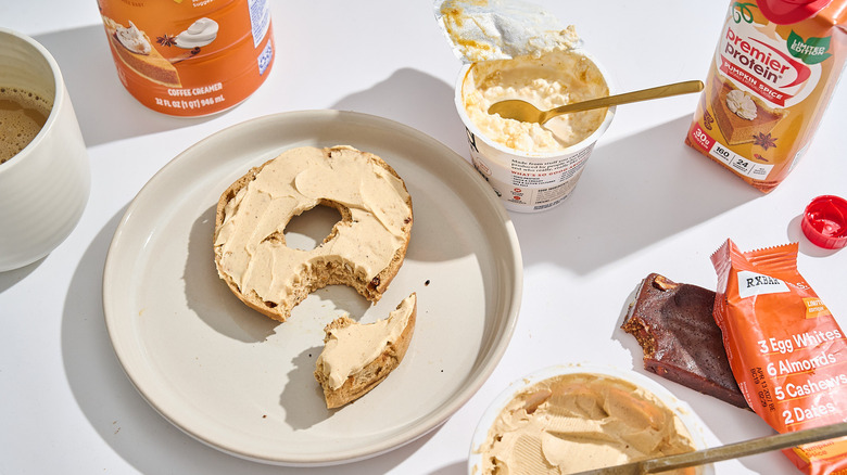 Half-eaten products on a table.