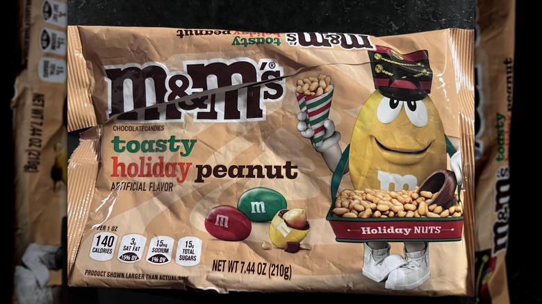 A bag of Toasty Holiday Peanut M&Ms