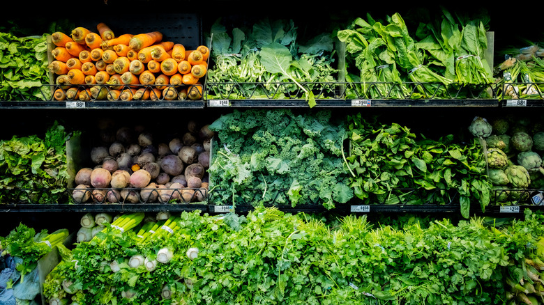 produce display at supermarket