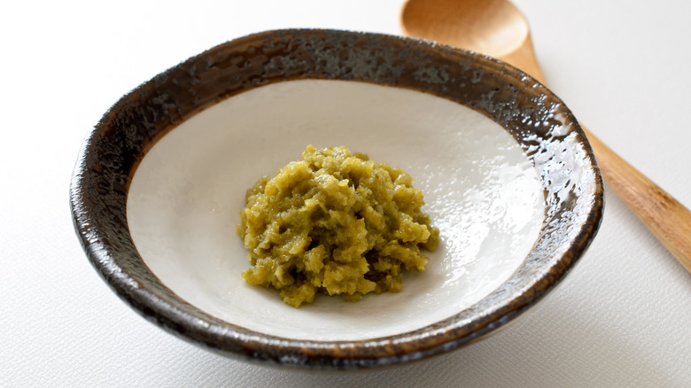 ceramic dish of yuzu paste