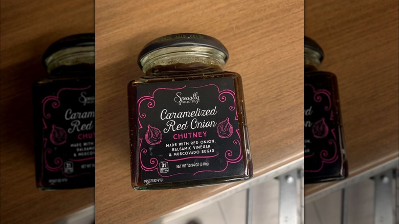 A jar of Aldi's Caramelized Red Onion Chutney