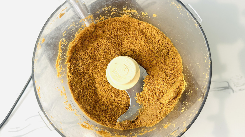 Gingersnap crumbs in food processor