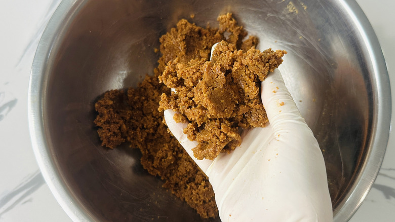 Pumpkin truffle mixture in bowl