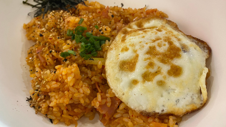 Fried Kimch rice with egg Korean food