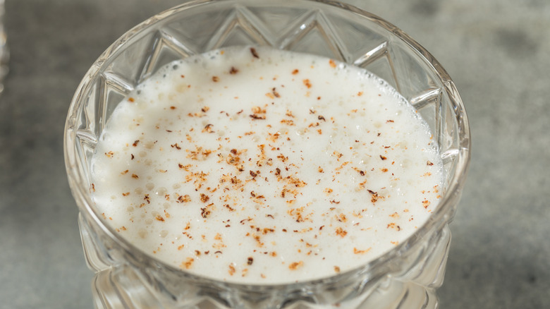 prepared milk punch close up