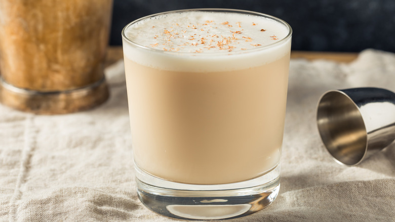 displayed milk punch cocktail