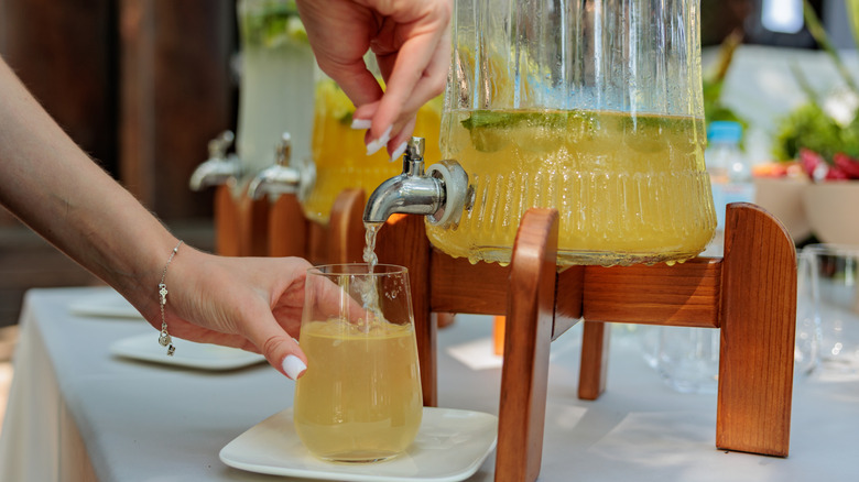 vessel of batched drinks