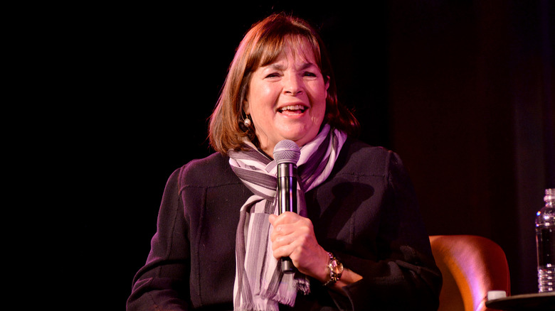 Ina Garten holding a microphone