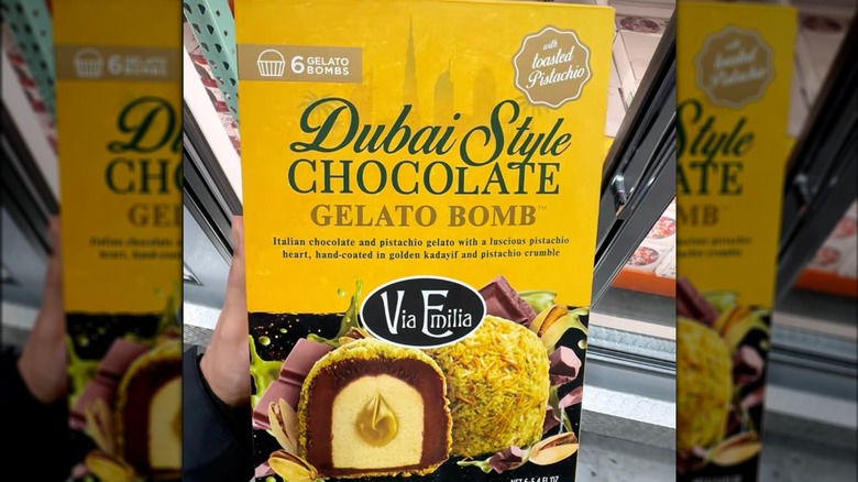 Box of Via Emilia Dubai Style Chocolate Gelato Bomb