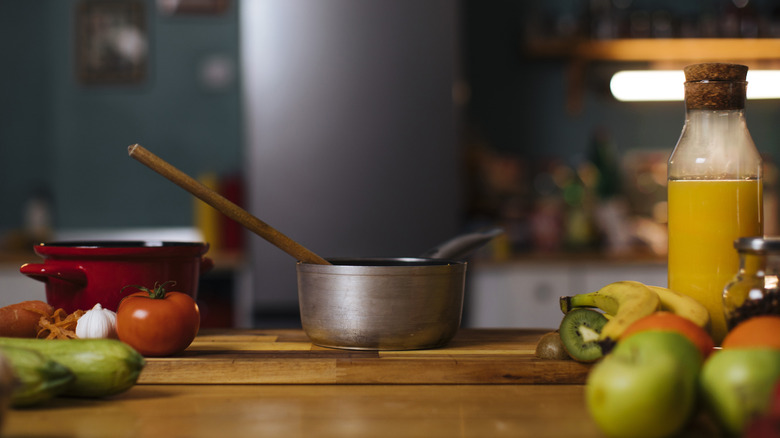 small cooking pot pictured on countertop