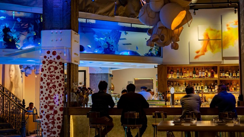 The indoor bar at Mrs. Fish