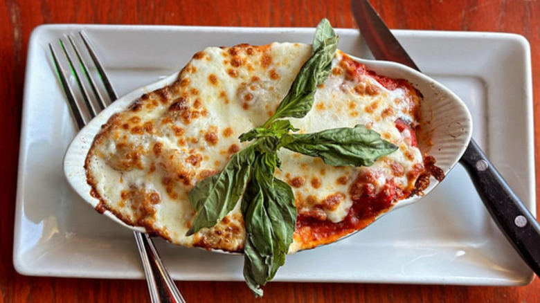A stuffed cannelloni dish at Bizarro Italian Cafe in Seattle.