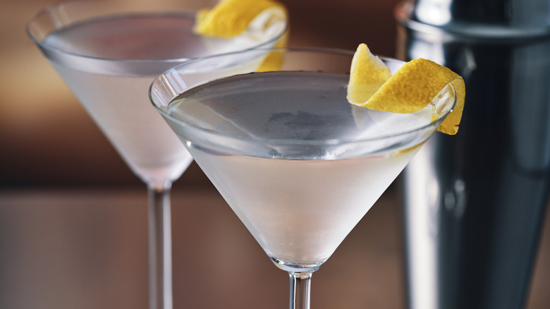 Top view of martini glass