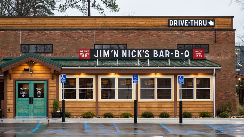 The exterior of a Jim 'N Nick's Bar-B-Q