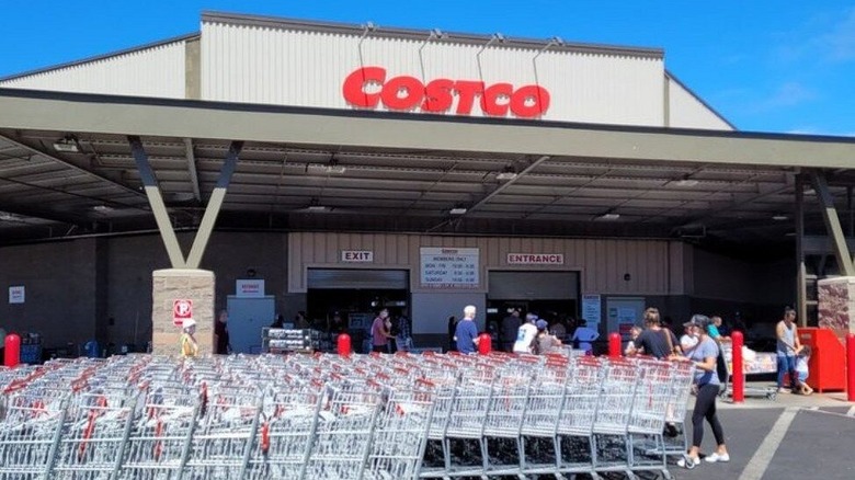 Kahului Costco entrance with shopping carts in front