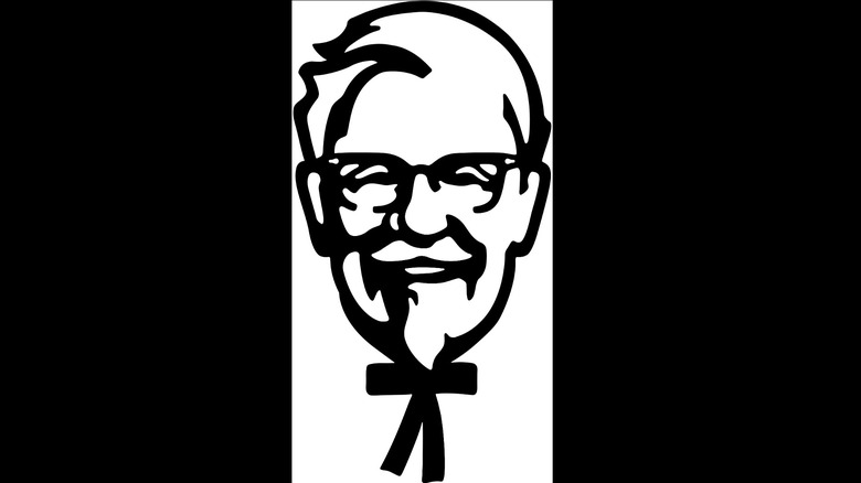 2018 KFC mascot and logo, a black and white profile