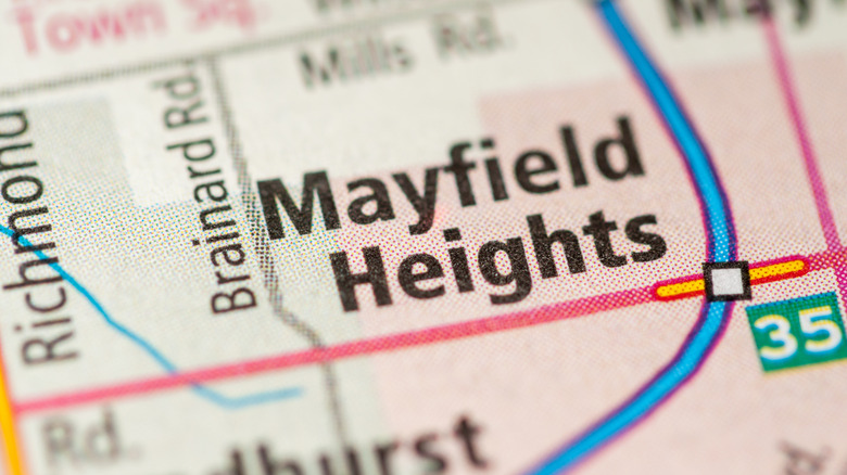 Mayfield Heights, Ohio, name on map