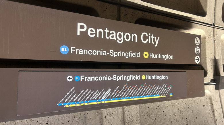 Sign for Pentagon City in D.C. metro