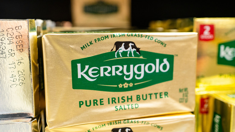 Popular European butter brand on shelf