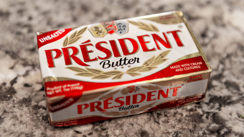 French gourmet butter on countertop