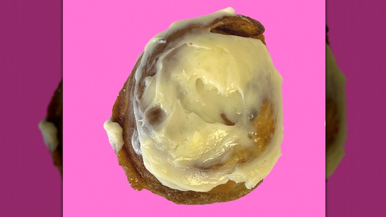 Frosted cinnamon roll pastry