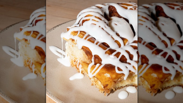 Gooey sugar glazed cinnamon roll