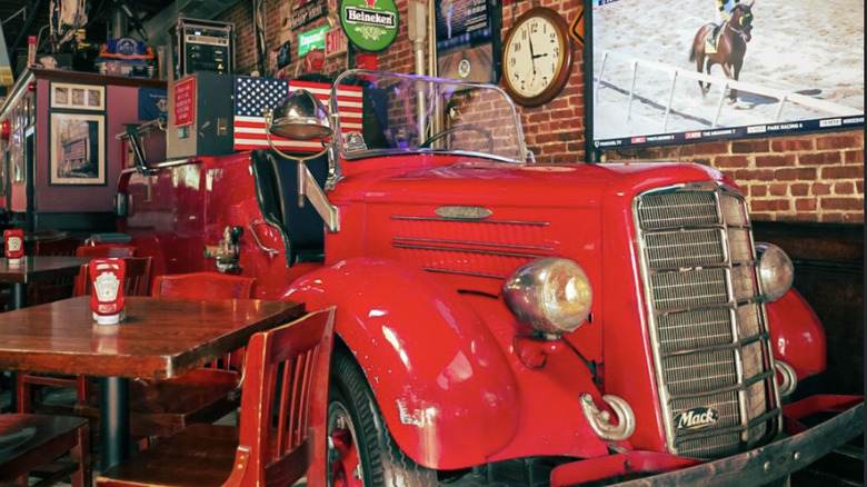 car inside The Salty Dog