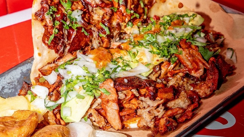 Open-faced taco campechana from Orinoco.