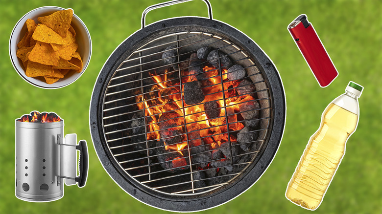 materials for lighting charcoal barbecues