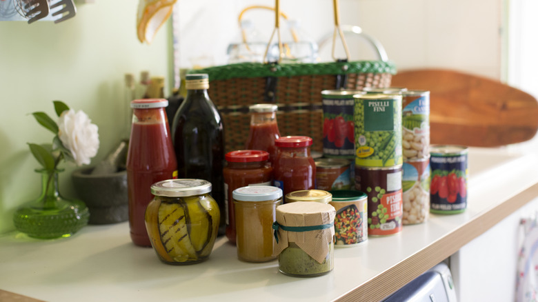 stocking up on canned goods ahead of a storm