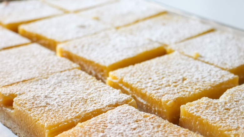 Lemon bars from Dog Tag Bakery dusted with powdered sugar