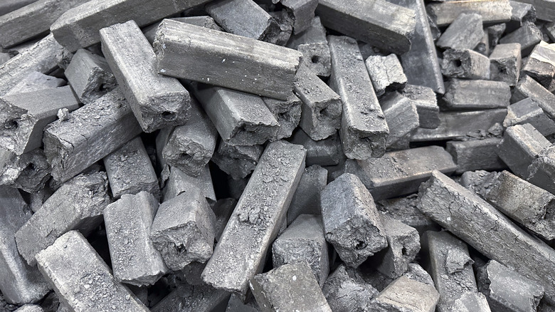 binchotan charcoal sticks in a pile