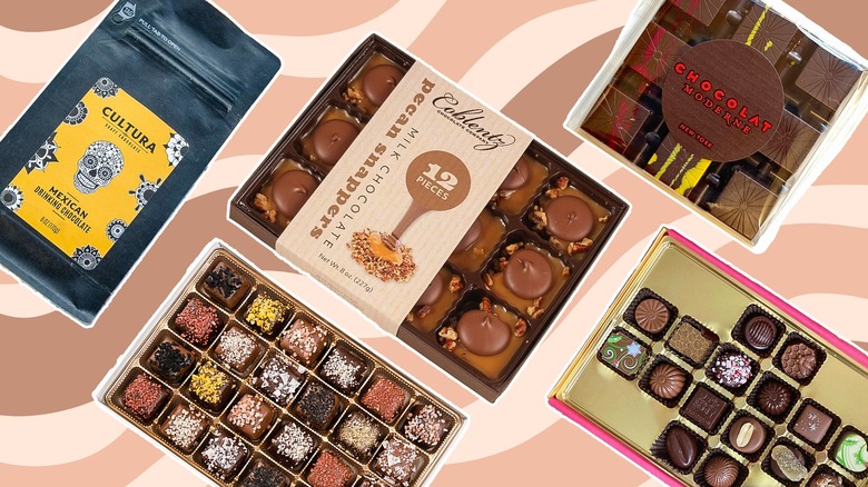 assorted chocolates on display