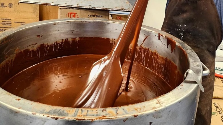 vat of river-sea chocolate