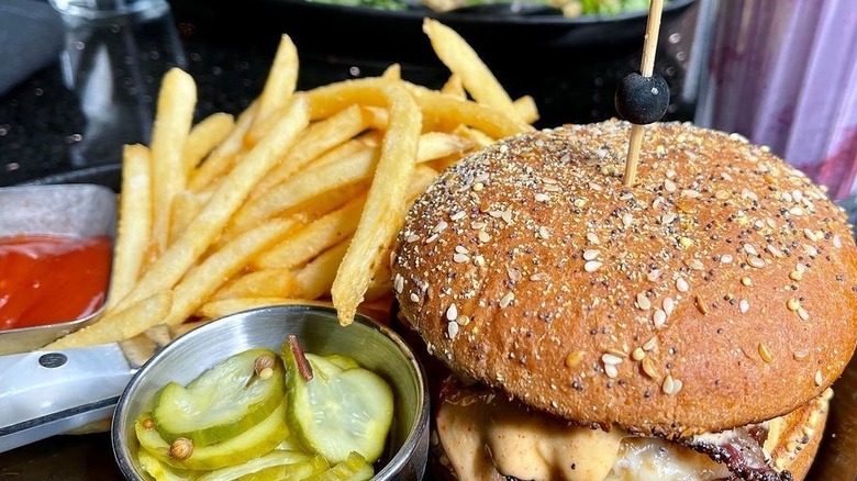 Burger and fries at Lisa Dahl's Butterfly Burger in Sedona