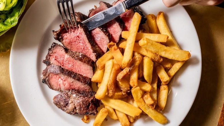 Steak and fries at Hawksmoor Chicago