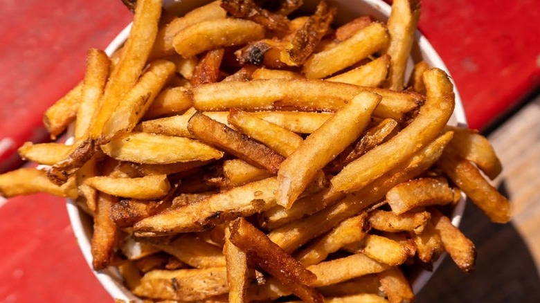 Cup of French fries at Thrasher's in Ocean City, Maryland