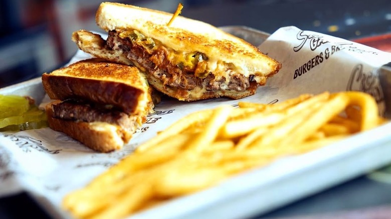 French fries and patty melt at Sickie's Garage in Sioux Falls, SD