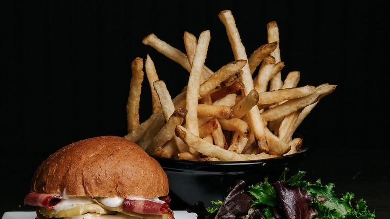 burger and fries at Burger Bach in Richmond, VA
