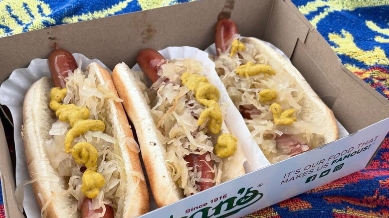 Hot dogs in a box